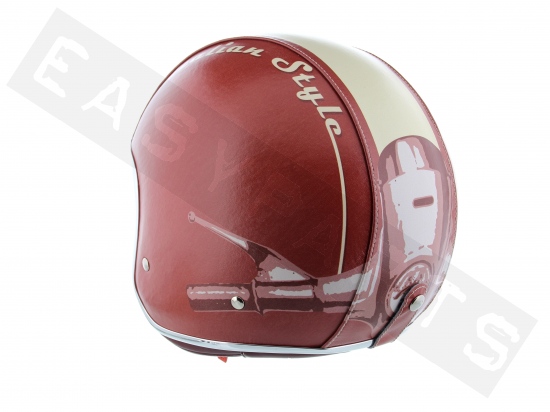 Helm Jet BARUFFALDI Zeon Viawespa Beige/ Imperiale Rot (Innen Rot) S-M